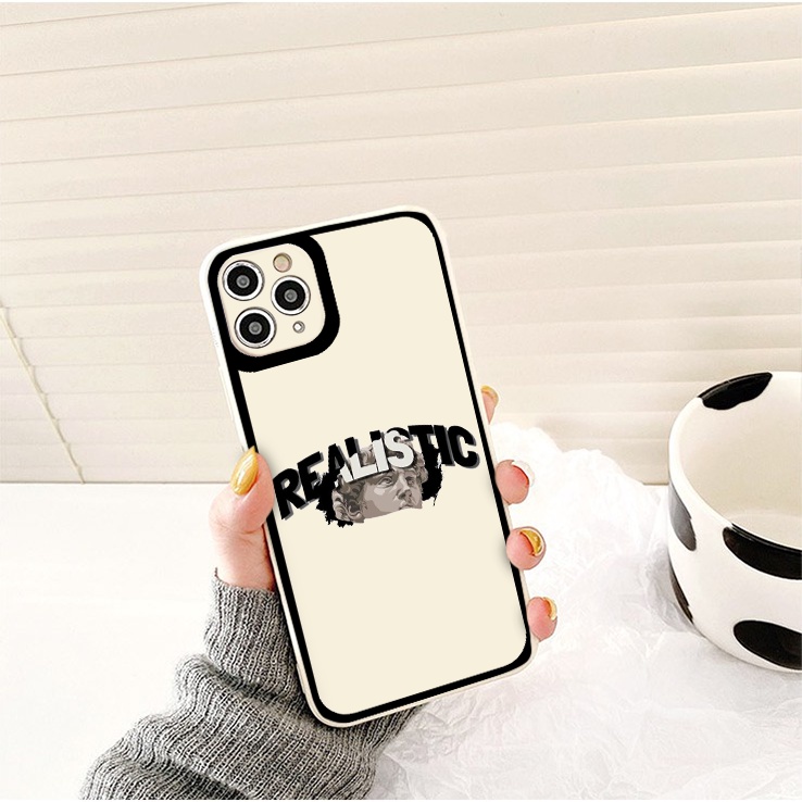 Ốp iphone - Ốp lưng iphone cạnh vuông viền camera Tượng đá dành cho ip 6 đến 14promax - ng124