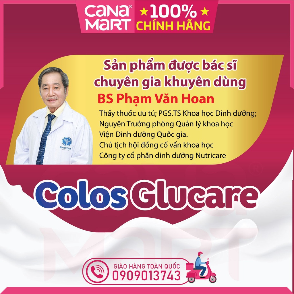 Sữa bột Nutricare COLOS GLUCARE hỗ trợ miễn dịch cho người đái tháo đường.