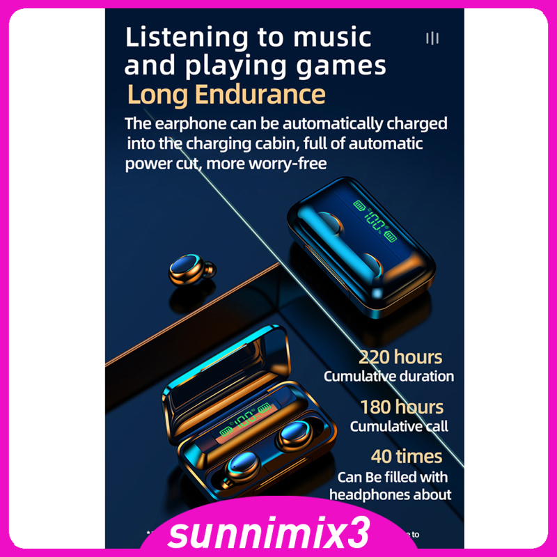 Tai Nghe Bluetooth 5.0 Không Dây F9-5 Tws 9d Âm Thanh Stereo Cho Ios / Android