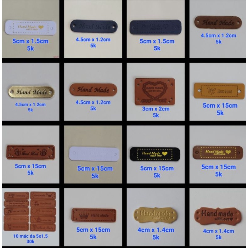 Mác handmade trang trí sản phẩm thủ công