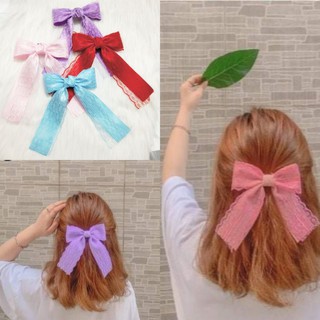 B348 - Cặp tóc nơ phối ren tiểu thư cho bạn gái
