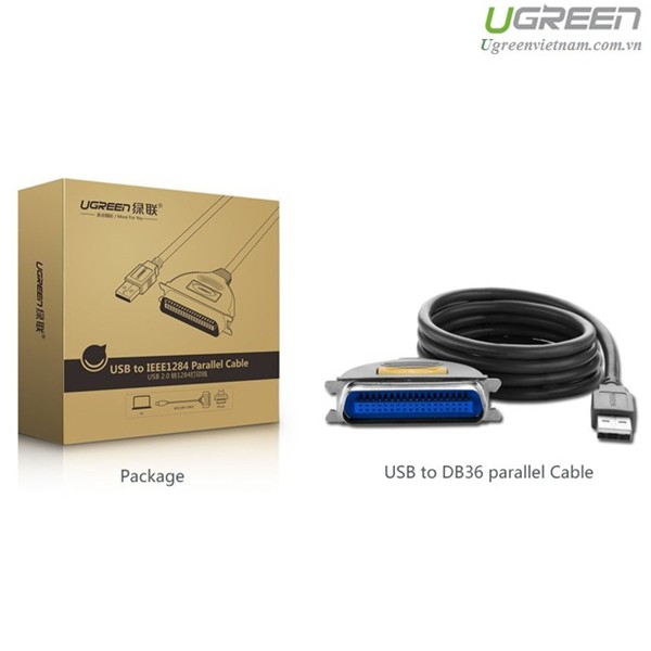 Cáp Chuyển Đổi Ugreen USB Sang IEEE1284 20225 (1.8m) - Hàng Chính Hãng