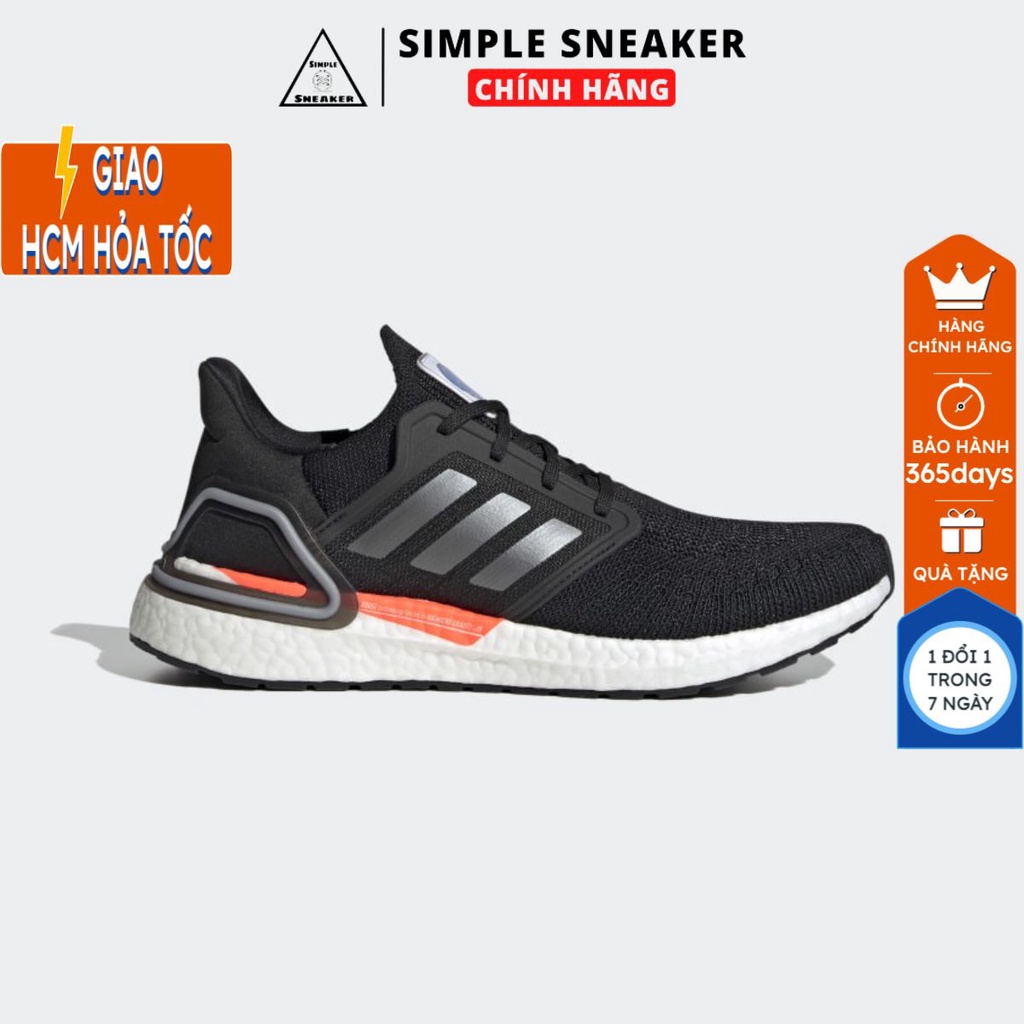Giày Adidas Ultra Boost 20 Core Black ISS DNA Chính Hãng - Giày Sneaker Chạy Bộ Ultraboost 20 Tốt Nhất Thế Giới