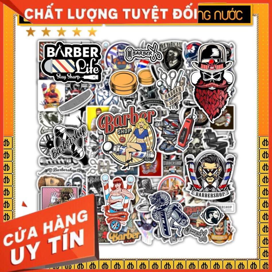 Sticker Baber Shop Tiệm Cắt Tóc | Dán Nón Bảo Hiêm, Điện Thoại, Laptop, Bình Nước...Chống Nước, Chống Bay Màu