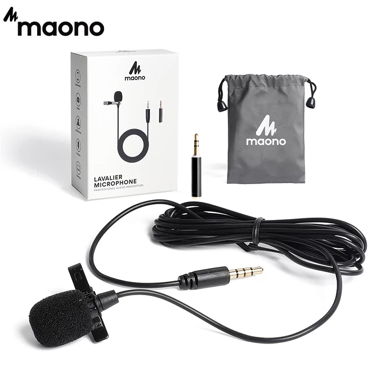 Micro Kẹp Áo Lavalier Maono Quay Phim, Ghi Âm Dùng Cho Máy Ảnh, Điện Thoại, Máy Tính, Laptop