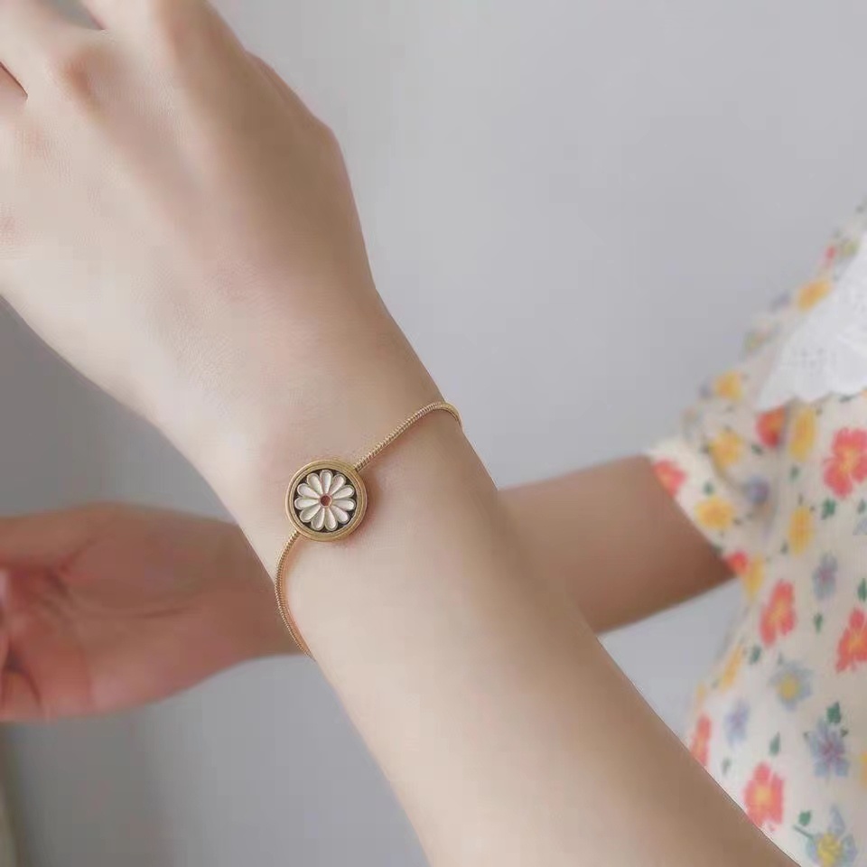 Vòng Tay Họa Tiết Hoa Cúc Phong Cách Hàn Quốc Thời Trang Cho Nữ