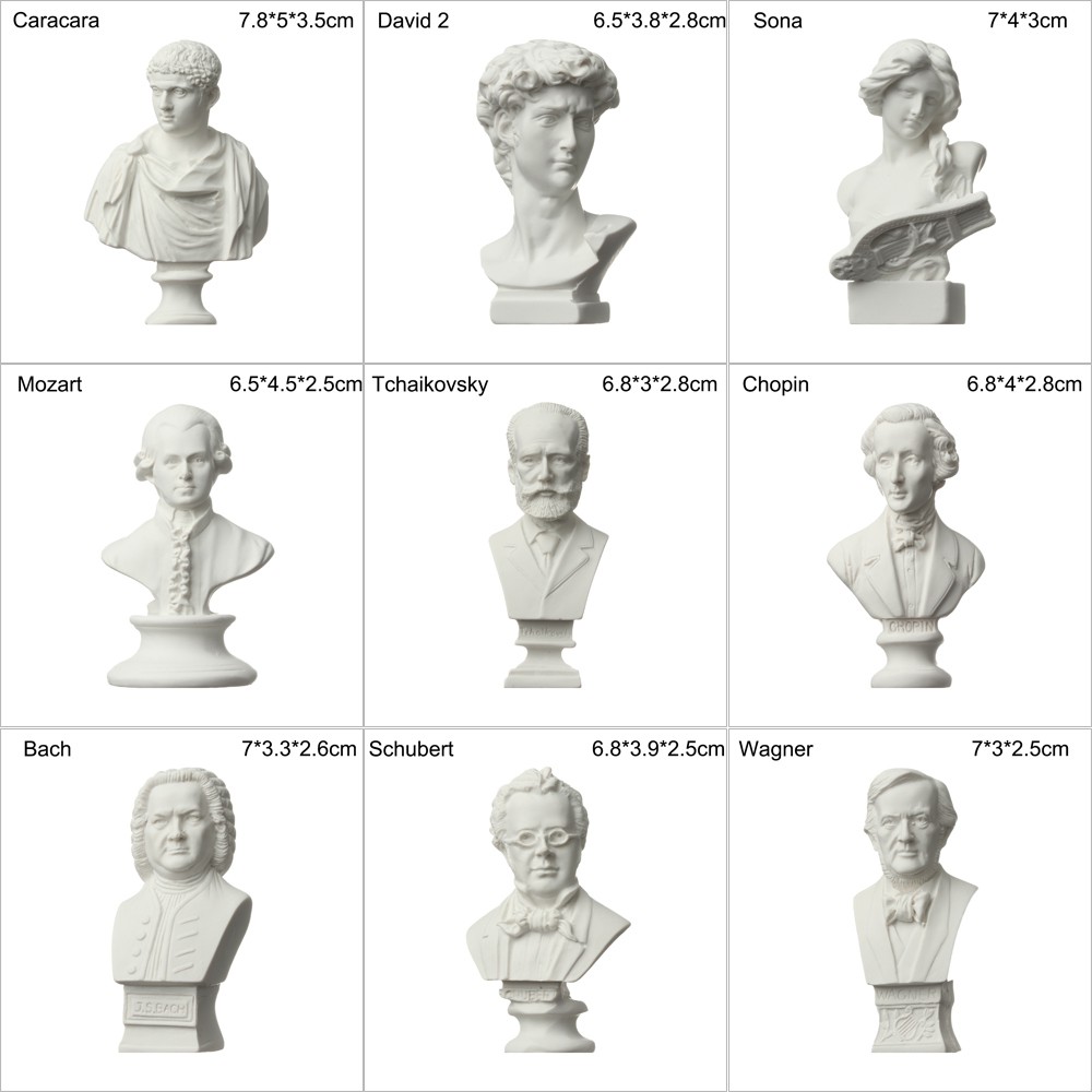 LUCKY Nordic Plaster Statue Mini Figurine Greek Mythology Gypsum Bust Portraits Celebrities Home Decor Desktop Ornament Drawing Practice Crafts Famous Sculpture