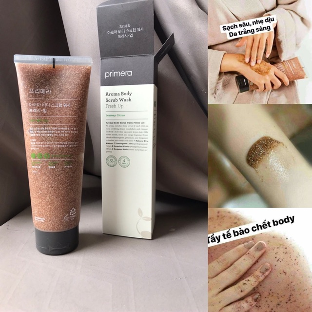 Sữa tắm tẩy da chết body của Prime Primera Aroma body scrub wash