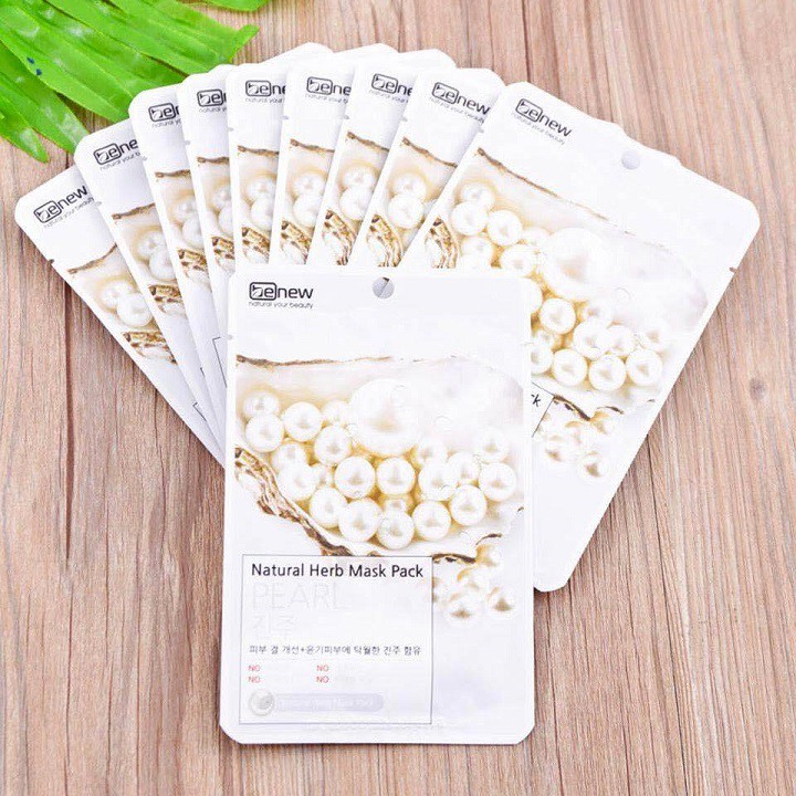 Mặt nạ dưỡng trắng da Ngọc trai Benew Pearl Natural Herb Mask Pask 22ml