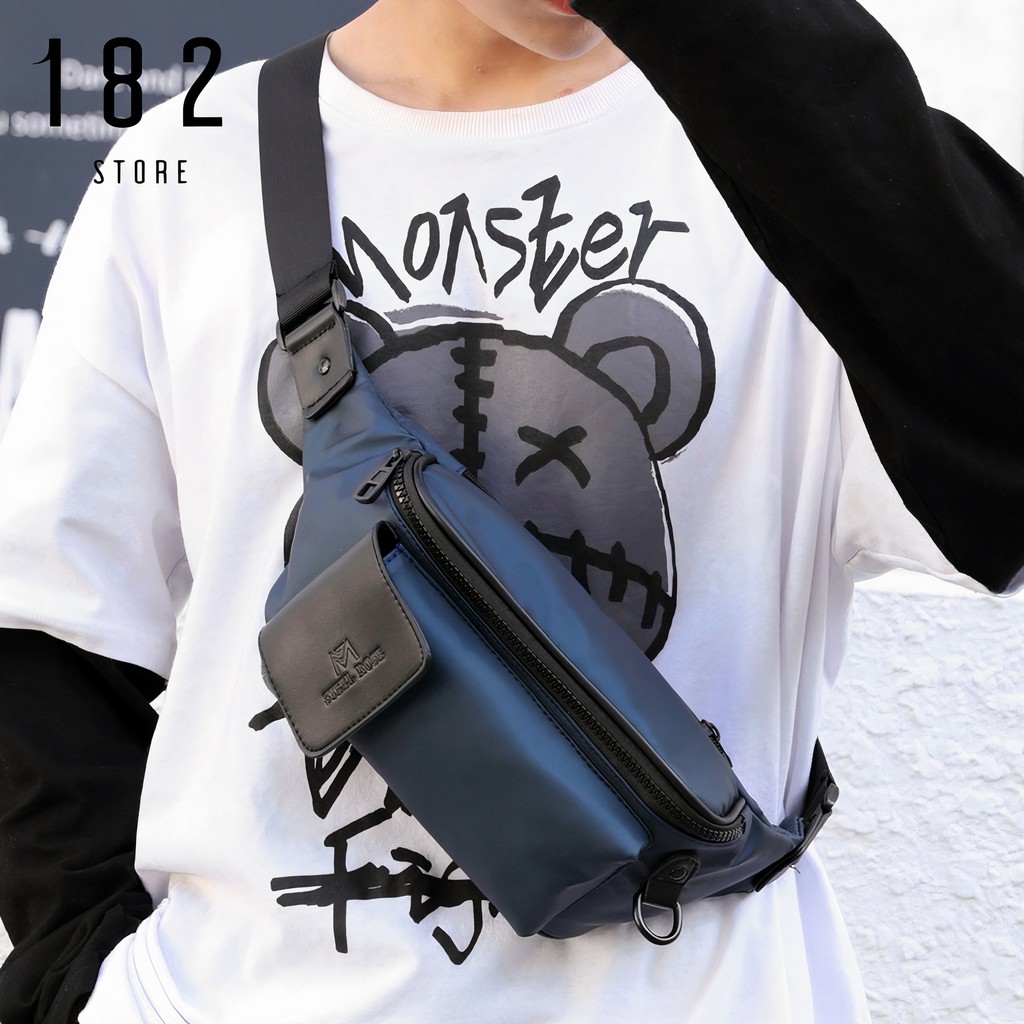 Túi Đeo Chéo Nam STEEL ROSE M166 Chống Nước Cao Cấp Đeo Ngực Đeo Hông, Bao Tử Thời Trang 2022 - The Black Box