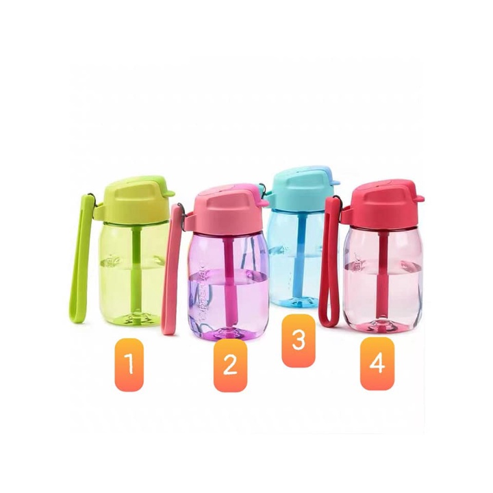 Bình nước cho bé Lohas Mini Lohas with Straw Tupperware 350ml có ống hút chịu nhiệt 110 độ C - Hàng chính hãng