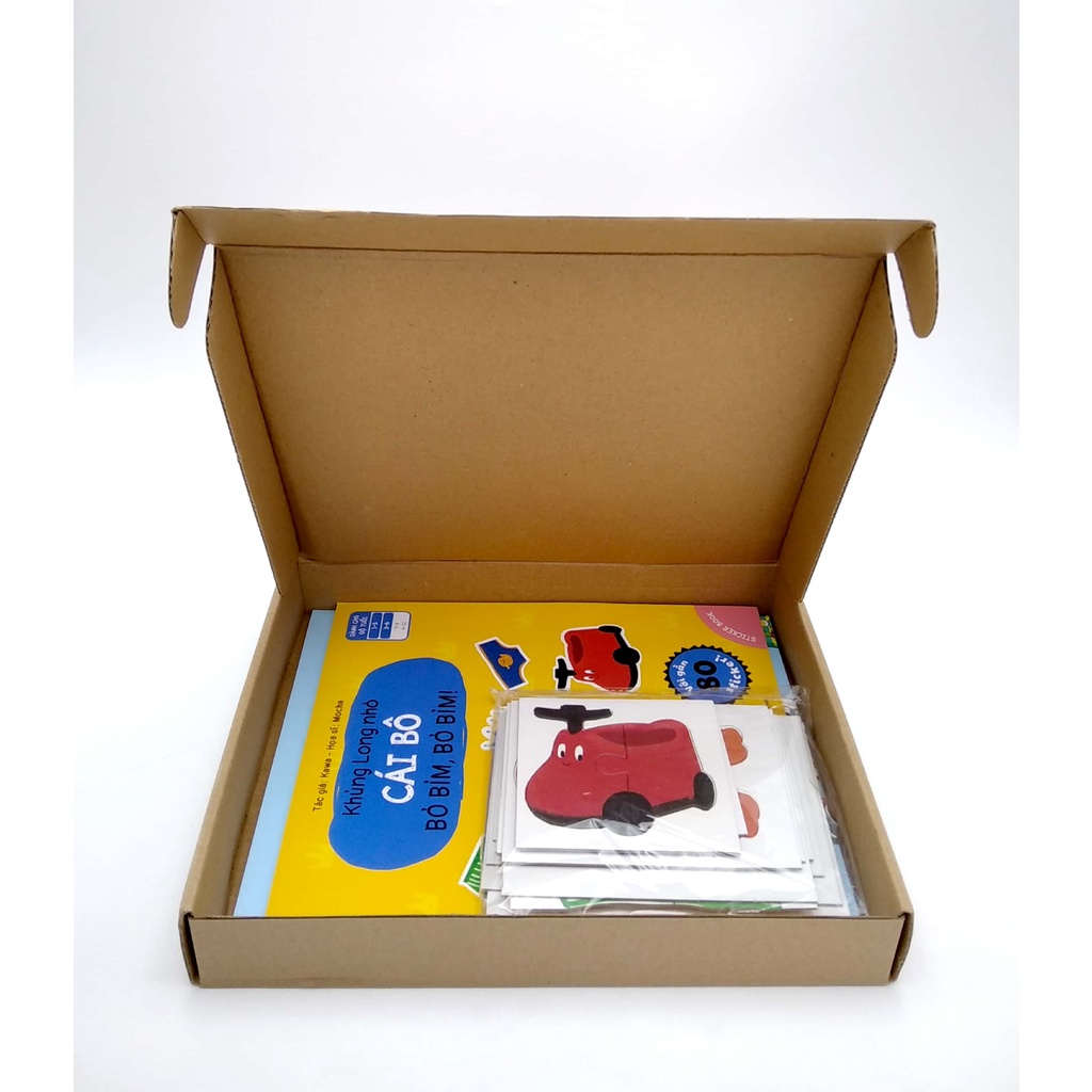 Sách Ehon - Khủng Long Nhỏ - Cái Bô Bỏ Bỉm, Bỏ Bỉm! (Hộp Sách + Puzzle + Thước Đo Chiều Cao)