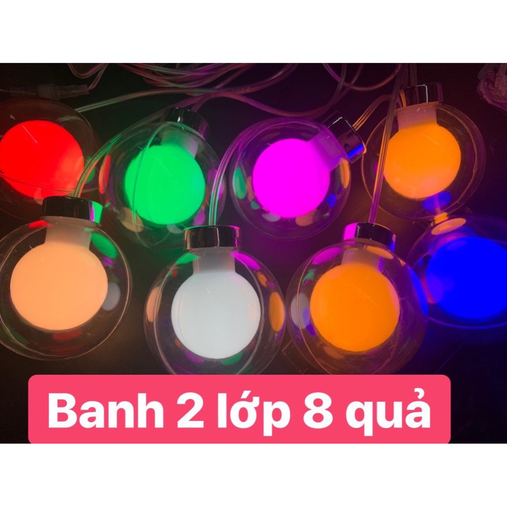 Dây đèn led trang trí noel bi 8 bóng 2 lớp