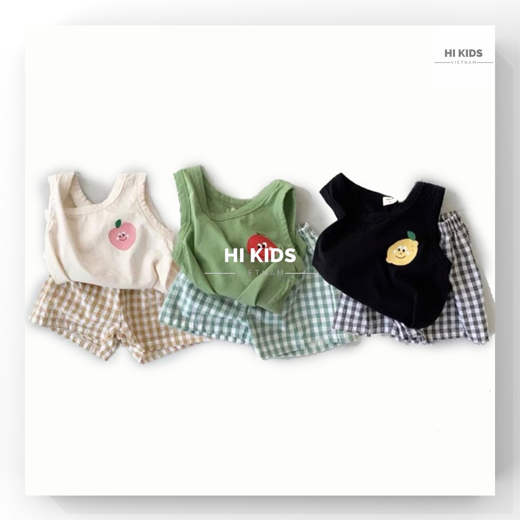 Quần Áo Trẻ Em, Đồ Bộ Bé Trai Bé Gái Hi Kids Cộc Tay Mát Mẻ DB01 Mặc Ở Nhà Vô Cùng Thoải Mái