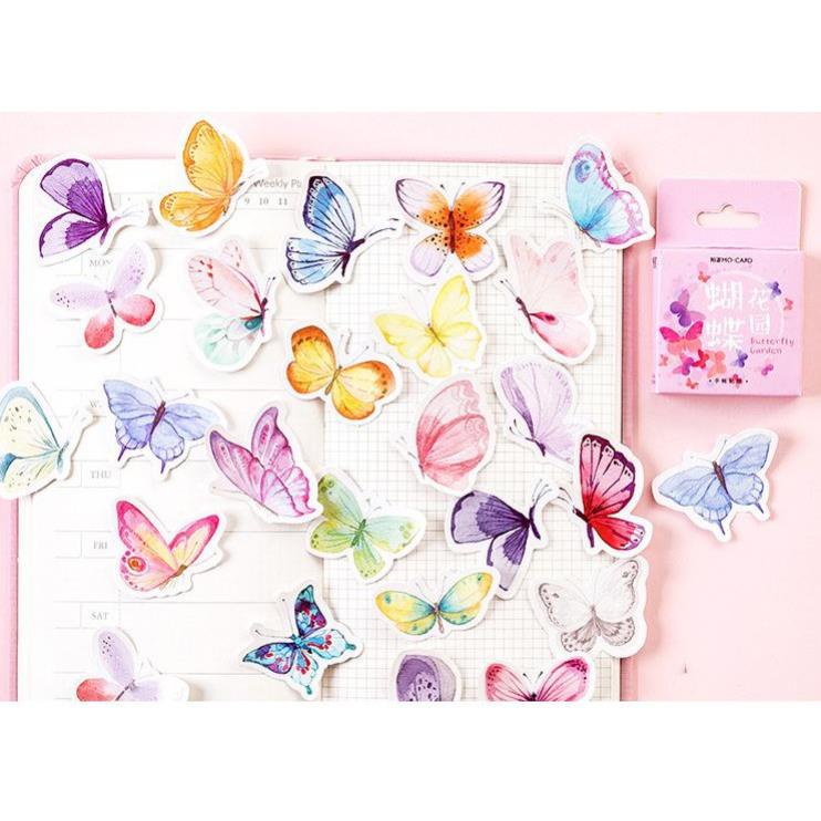 Bộ 46 Sticker Hàn Quốc hình con bướm dán trang trí E29