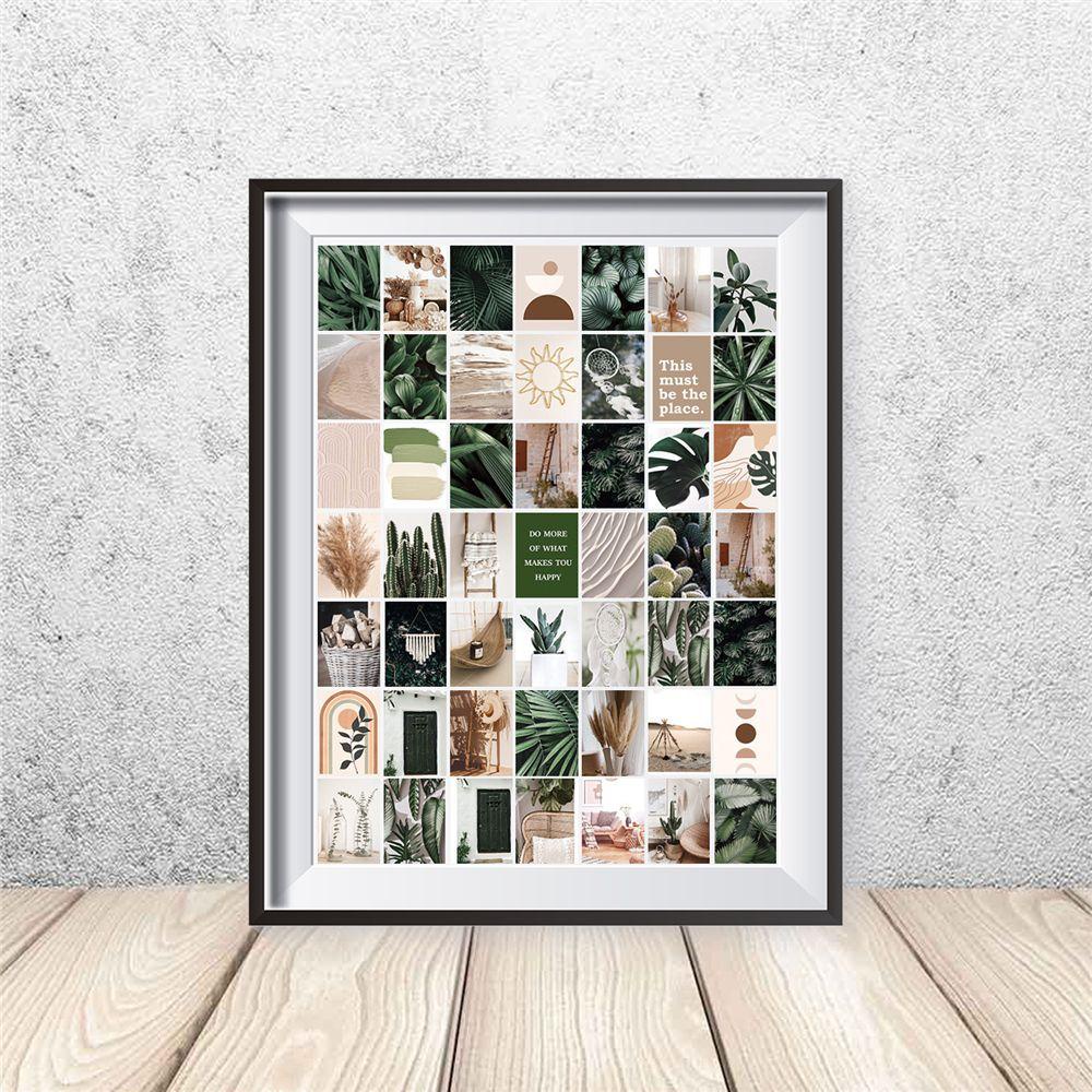 Set 50 Miếng Dán Tường Trang Trí Hình Cây Cối Nghệ Thuật Phong Cách Vintage Dành Cho Phòng Ngủ