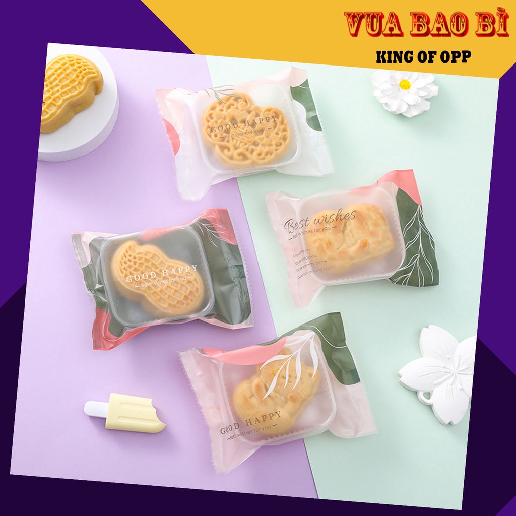 100 Túi Đựng Bánh Kẹo, Bao Bì Đựng Trà, Bánh Kẹo Họa Tiết Good Happy 4 in1 - VUA BAO BÌ