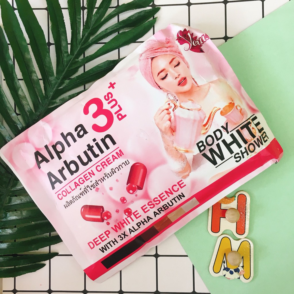 🎈 Set Ủ Dưỡng Trắng Da Toàn Thân 3in1 Alpha Arbutin 3 Plus Collagen Cream Body White Shower Thái Lan ❃