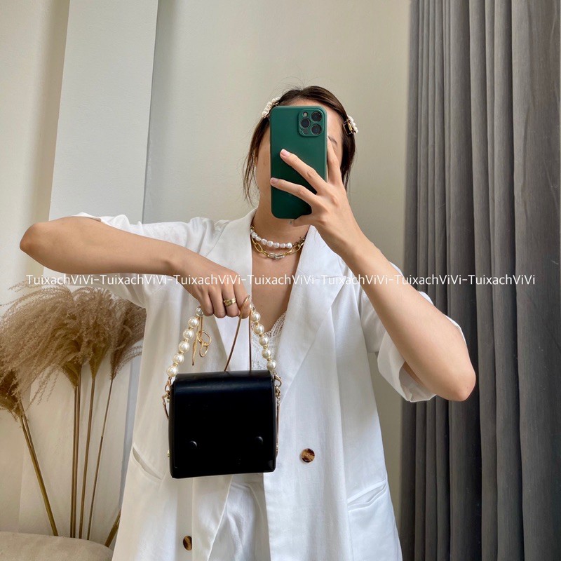 Túi Hộp Mini Đính Hạt Cườm Nữ ViVi - Túi Đeo Chéo Kiểu Dáng Mới Lạ Đi Tiệc Đi Chơi Đều Dễ Thương [Clip &amp; Ảnh thật]