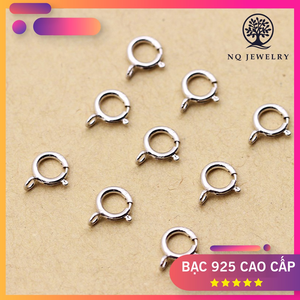 Charm bạc khoen tròn làm khóa liên kết vòng/dây chuyền/dây chuỗi