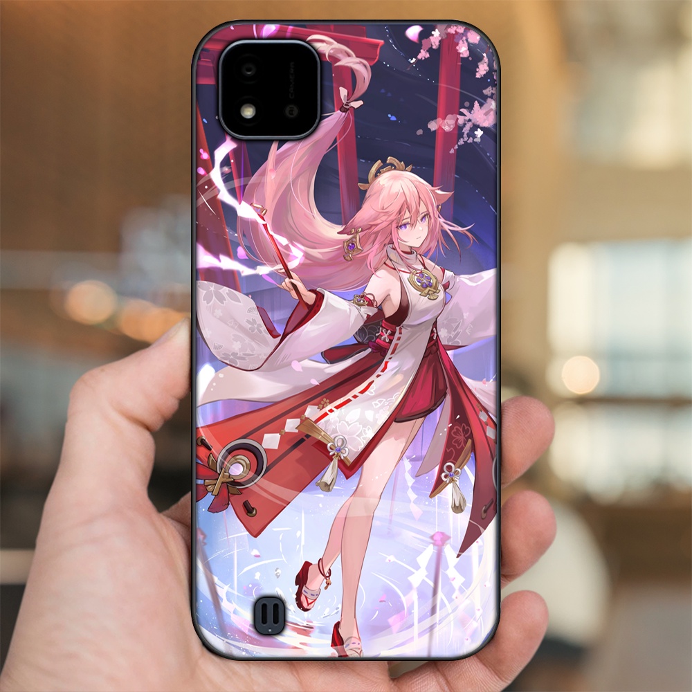 Ốp lưng Realme C11 2021, C20 viền đen in hình Yae Miko Genshin Impact