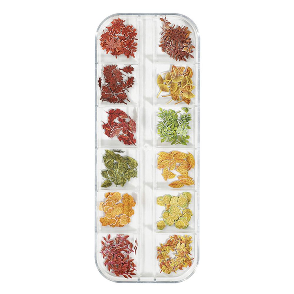 Hộp Phụ Kiện Kim Tuyến Hình Hoa Lá/Bướm Nhiều Màu 3D Trang Trí Móng Nghệ Thuật