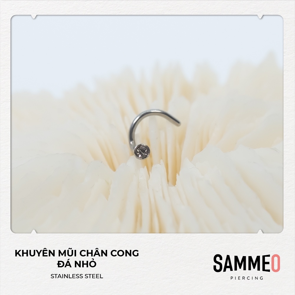Khuyên mũi chân cong đá nhỏ