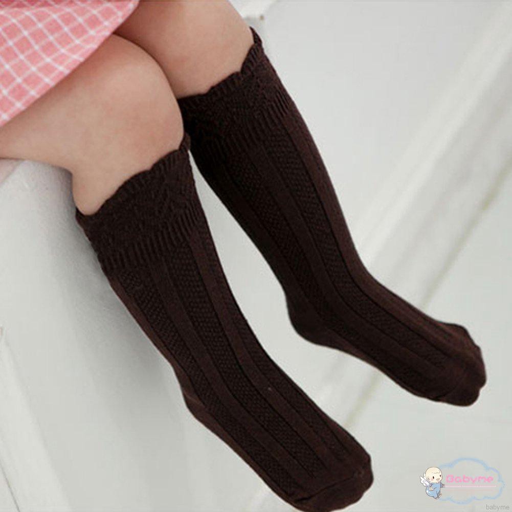 Vớ cotton cao cổ họa tiết sọc ngang xinh xắn dành cho bé gái