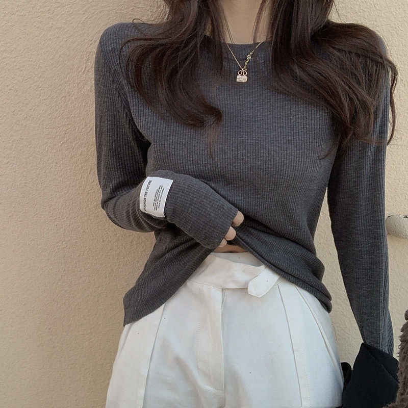 Áo Thun Dài Tay Thiết Kế Mới Dày Dặn Thời Trang Theo Phong Cách Hàn Quốc Cho Nữ