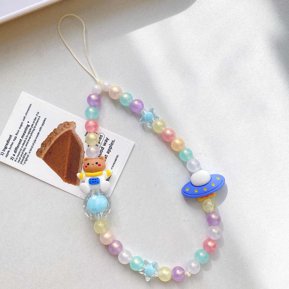 Dây Đeo Điện Thoại Chuỗi Hạt Nhựa Resin Hình Phi Hành Gia/Phi Hành Gia Kiểu Hoạt Hình Dễ Thương