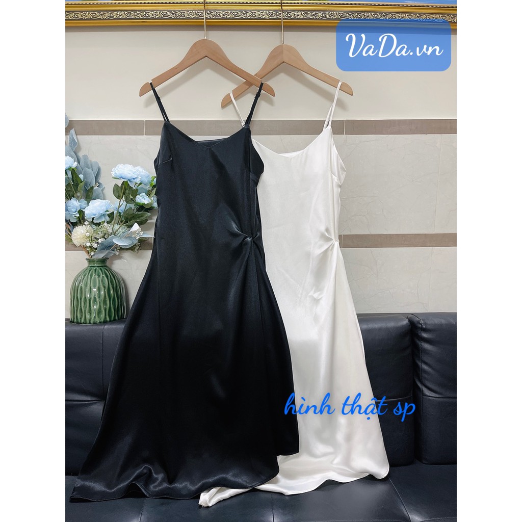Đầm suông 2 dây nhíu eo  đi tiệc , dạo phố, đi biển KÈM HÌNH THẬT mới nhất 2021 -Thời trang VADA Đ190