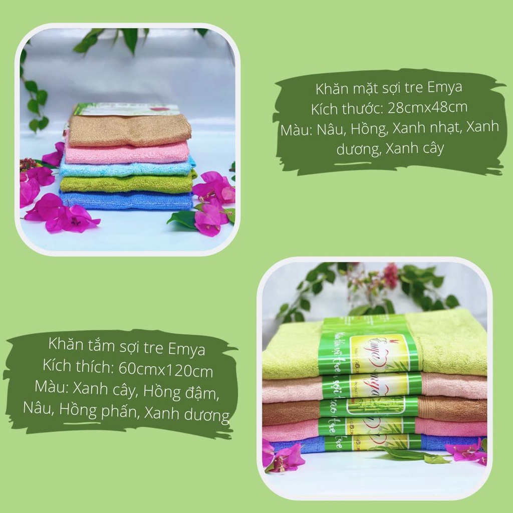 Khăn mặt sợi tre cao cấp Emya