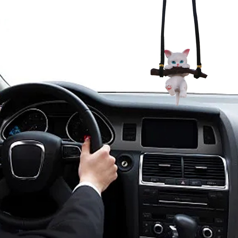 Dây Treo Trang Trí Gương Chiếu Hậu Xe Hơi Hình Chú Mèo Dễ Thương Vui Nhộn