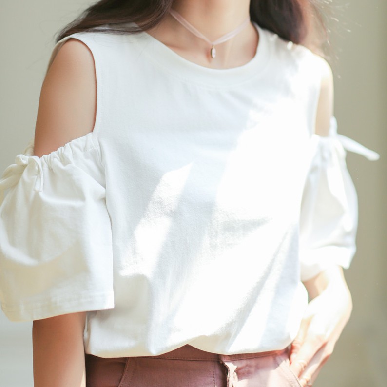 Áo Thun Tay Ngắn Cổ Tròn Màu Trơn 21823