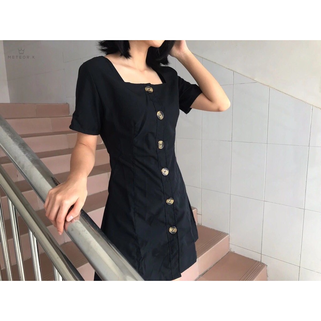 Đầm Tay Ngắn Cổ Vuông Thời Trang Thanh Lịch Hàn Quốc 2020 | BigBuy360 - bigbuy360.vn