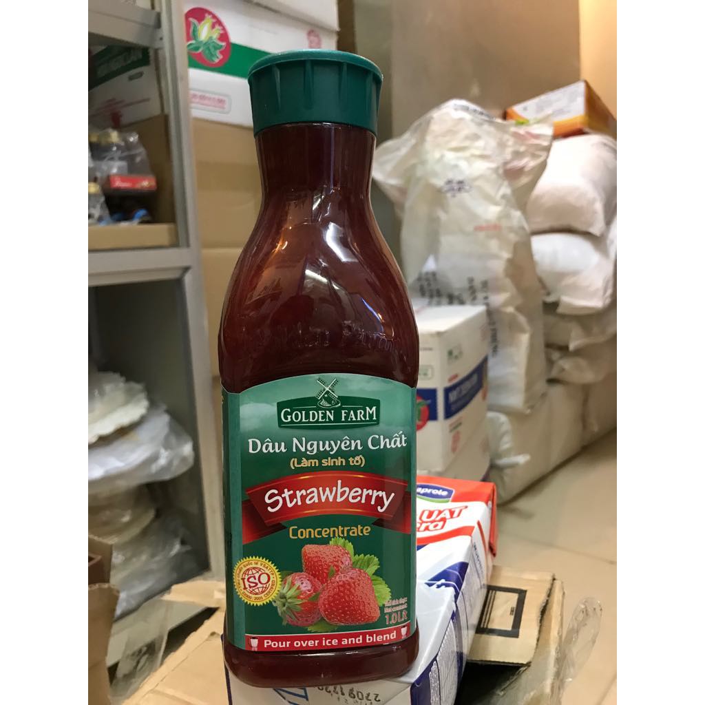 Sinh tố dâu nguyên chất chai 1lít