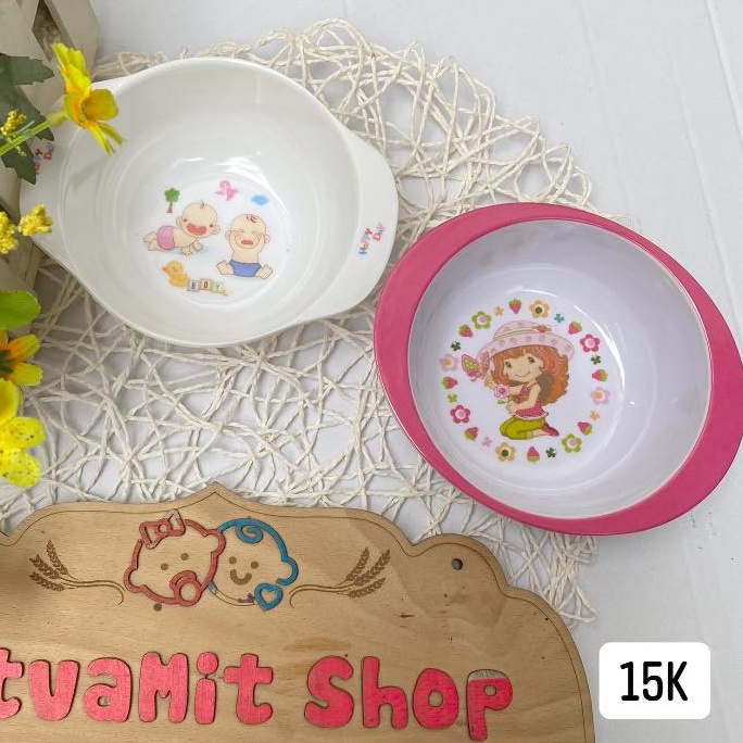 Bát ăn dặm, khay ăn dặm bằng nhựa có quai cho bé