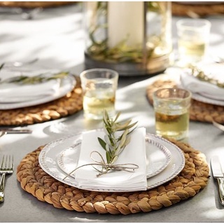 Thảm cói lục bình tròn, sản phẩm decor trang trí, phụ kiện chụp hình