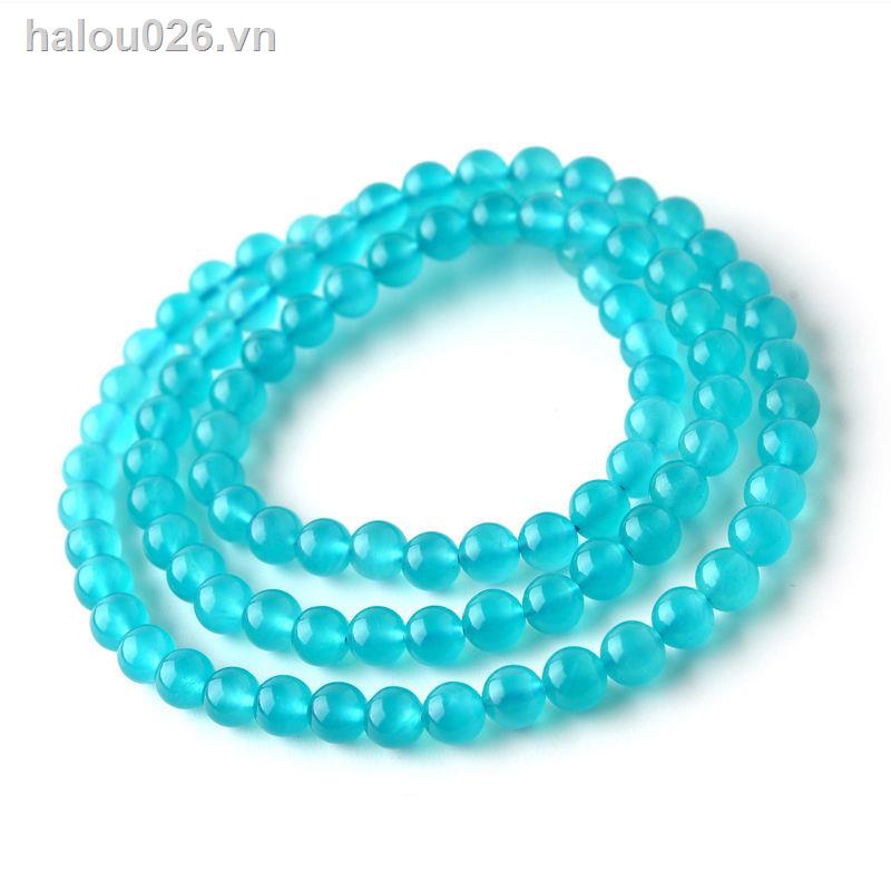 ✥❐۩[On stock] Lover necklace Natural ice amazonite crystal bracelet women s single circle couple bracelets mother s necklace men s multi-circle Buddhist beads