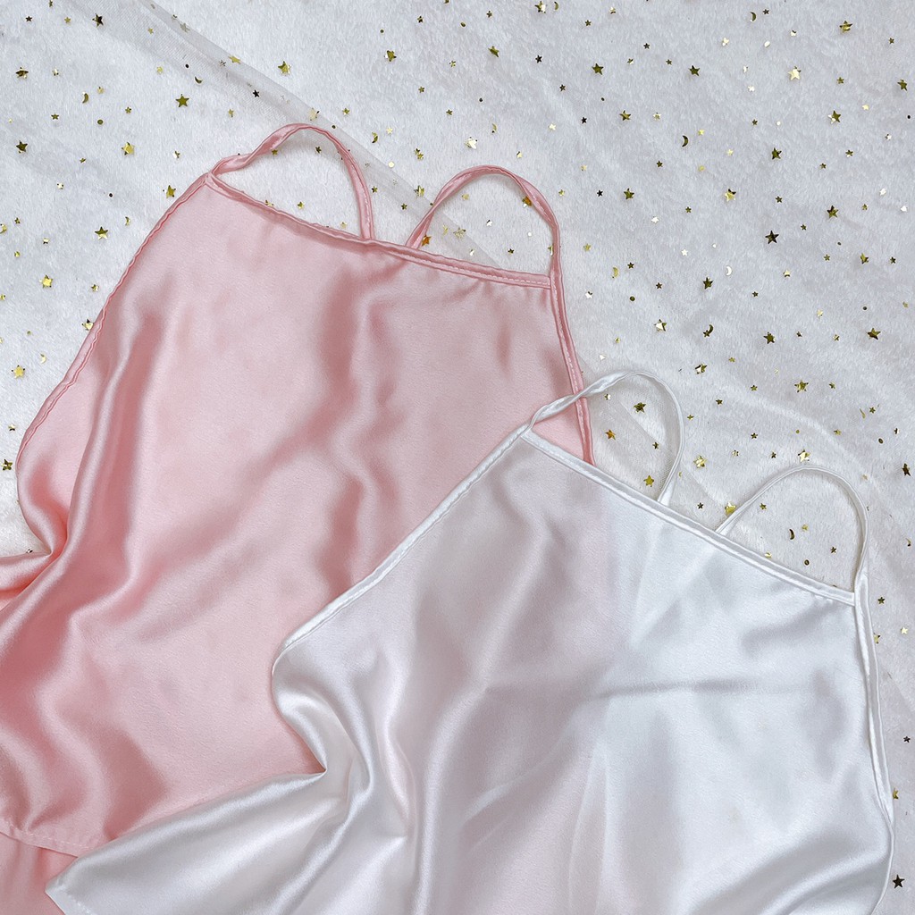 Đồ ngủ nữ 🌺FREE SHIP🌺Đồ ngủ sexy cổ yếm chất satin mềm mát freesize <55kg  - DCQ Sleepwear | BigBuy360 - bigbuy360.vn