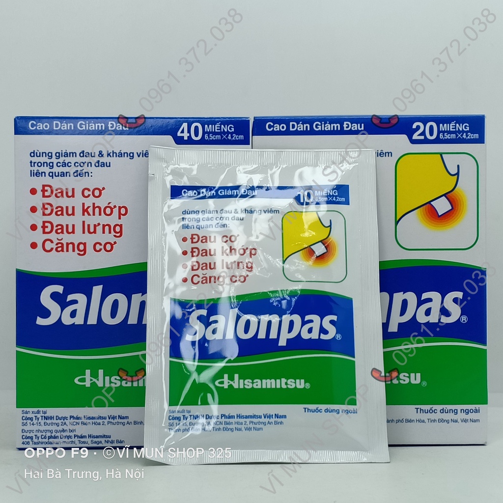 Cao dán giảm đau SALONPAS hộp 4 gói x 10 miếng