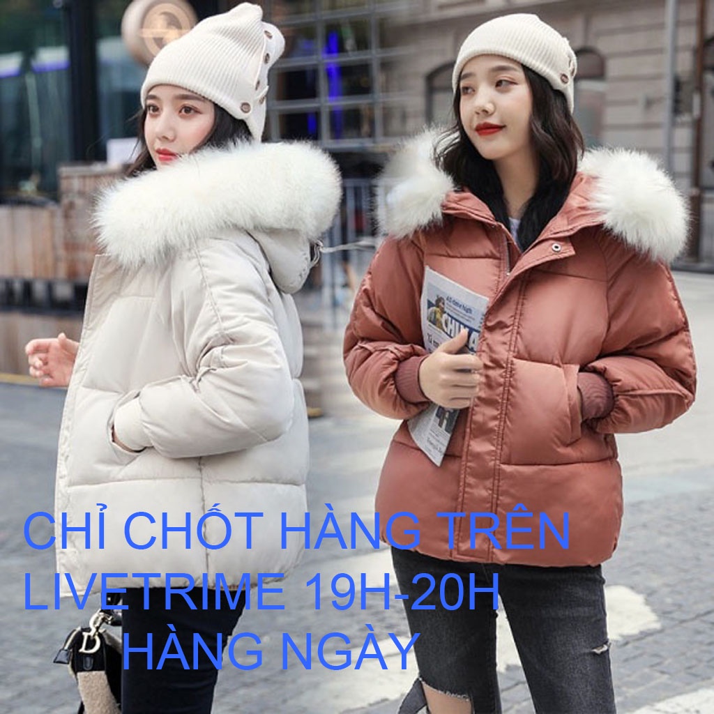 áo phao nữ Ulzzang Hàn Quốc lông mũ có thể tháo rời mặc là xinh-Gucar_store