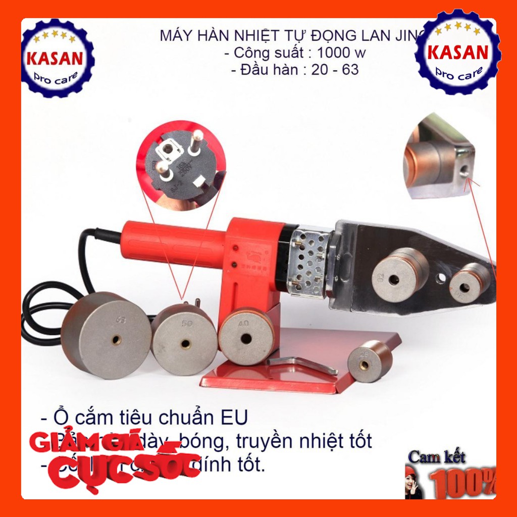 Máy hàn ống nhiệt tự động 1000Wđầu hàn 20-63 đạt chuẩn xuất khẩu