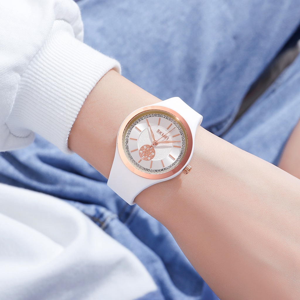 Đồng Hồ Analog Máy Quartz Nữ SKMEI 1847 Dây Silicone Chống Nước