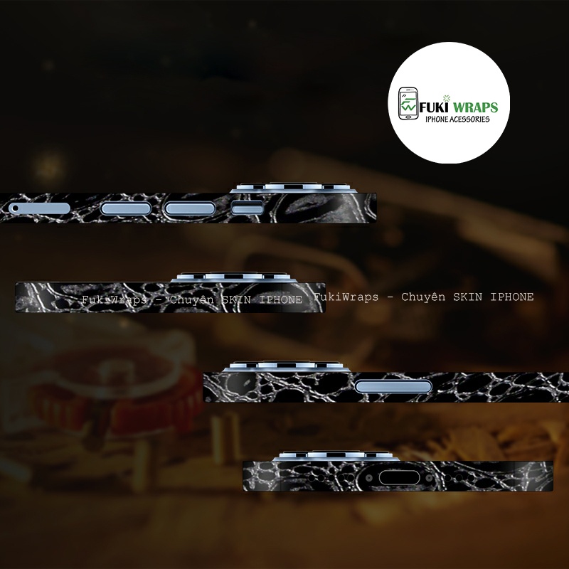 Tấm dán Skin FULL viền Họa tiết da cá sấu Dành cho 14prm, 13prm , 12prm , 11prm , xsm , 11pro , 12pro , 13pro - FukiShop