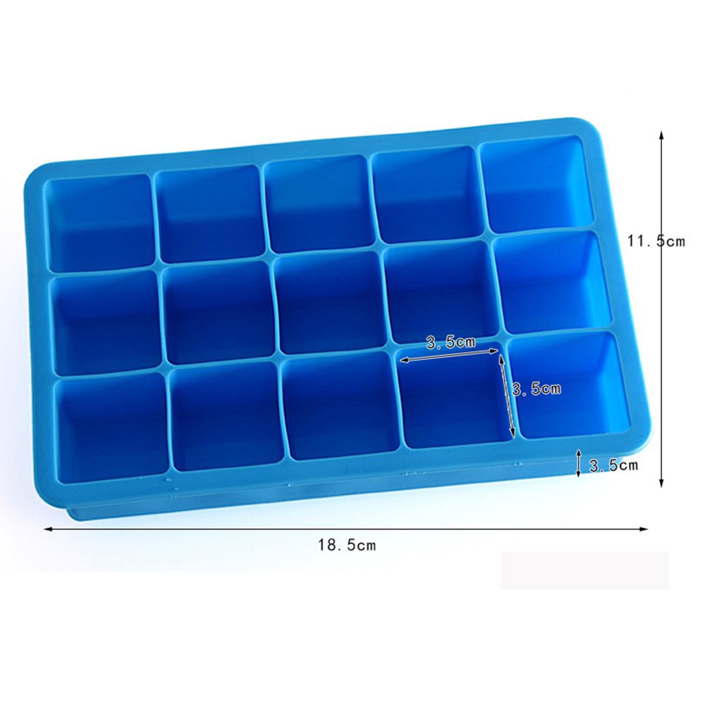 Khuôn Làm Đá Bằng Cao Su Hình Chữ Nhật 15 Ngăn
