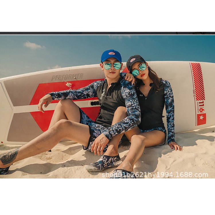 Bộ đồ bơi cặp đôi nam nữ dài tay chống nắng phong cách Hàn