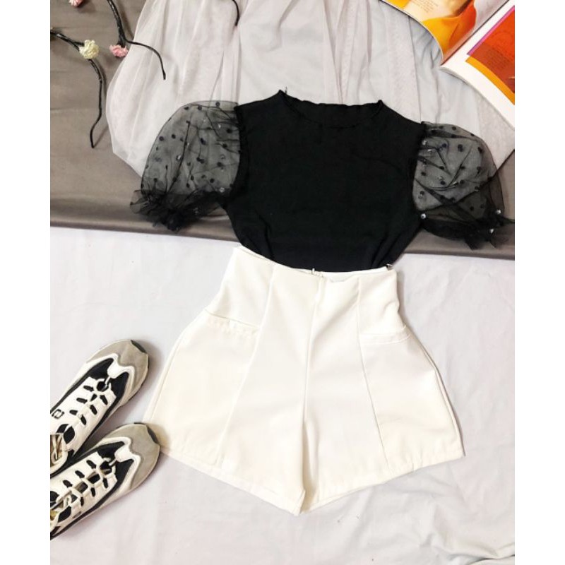 áo croptop phối tay ren | BigBuy360 - bigbuy360.vn