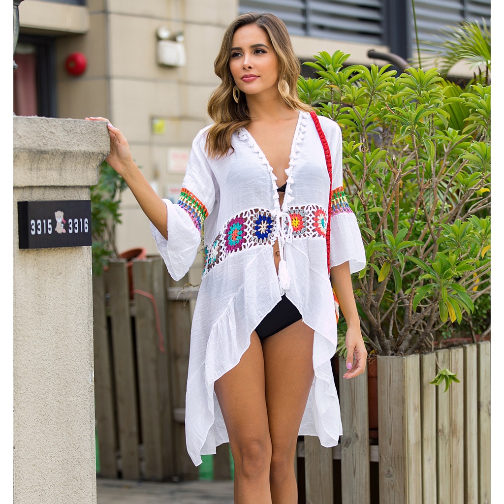 Áo Khoác Cardigan Thêu Hoa 2021 Nhiều Màu Sắc