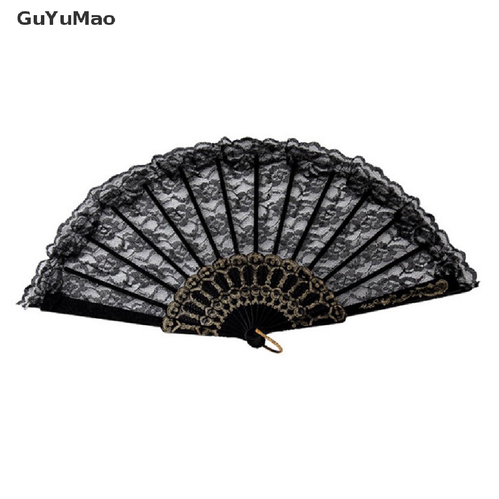 Quạt gấp phối ren hoa văn cổ điển nghệ thuật phong cách Nhật Trung PRTA
